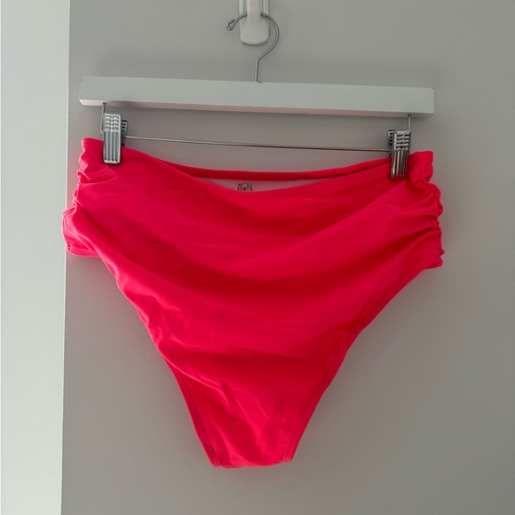 SHEIN Neon Pink 2 Piece Ruched Bikini Set - Picture 4 of 5